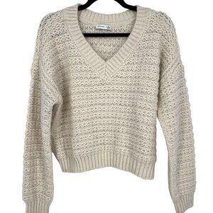Gentle Fawn Chunky V-Neck Sweater Cream Size XS